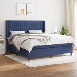  The Living Store Box spring postelja z vzmetnico modra 160x200 cm blago - Box Spring Postelja, (21501249) Cene