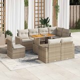 vidaXL 9-dijelni set vrtnih sofa s jastucima bež od poliratana | shoptok.hr