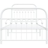  Metalni okvir kreveta uzglavlje i podnožje bijeli 90 x 200 cm | shoptok.hr