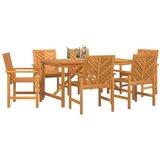  Vrtni set za objed 7 pcs Smeđa Čvrsto drvo akacije | shoptok.hr