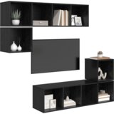 vidaXL Set TV komoda s pohranom 4 pcs Crni hrast 37 x 37 x 142.5 cm | shoptok.hr