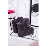 Kesi Children's Snow Boots Insulated With Fur Suede Grey Amelia | Shoptok.si
