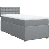 vidaXL Box spring postelja z vzmetnico svetlo siva 80x200 cm blago, (21291343) Cene