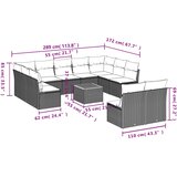  12-dijelni set vrtnih sofa s jastucima poliratan crni | shoptok.hr