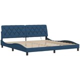  Okvir kreveta s LED-om bez madraca plavi 200x200 cm od tkanine | shoptok.hr