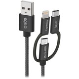 Sbs 3-in-1-Kabel 1.2m Kabel schwarz | Shoptok.si