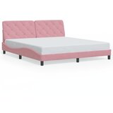  The Living Store Posteljni okvir z vzglavjem roza 180x200 cm žamet - Posteljni Okvir, (21492626) | Shoptok.si