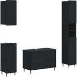  Set kupaonskih ormara od 4 dijela ZWOLLE Crna Konstruirano drvo | shoptok.hr