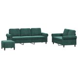  3-dijelni set sofa s jastucima tamnozeleni baršunasti | shoptok.hr