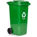  Kanta za otpad 120 L – zelena, staklo, s kotačima | shoptok.hr