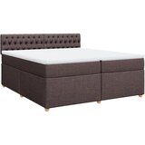 vidaXL Box spring postelja z vzmetnico temno rjav 200x200 cm blago, (21310680) | Shoptok.si