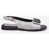 Boto Flat Sandals With Decoration Eco Leather Silver Lilria | shoptok.hr