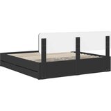 vidaXL konstrukcija postelje črna 200 x 200 cm inženirsko leseno, (5000113624) | Shoptok.si