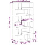 vidaXL Sobna pregrada crna 100 x 33 x 187,5 cm konstruirano drvo | shoptok.hr