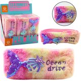  Plush Pencil Case With Mermaid Tail Sequins Pink Purple Cijene