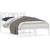 vidaXL Kovinski posteljni okvir z vzglavjem bel 120x190 cm | Shoptok.si