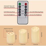 AIIBOWY LED Set 3 brezplamenskih sveč iz pravega voska z daljinskim upravljalnikom | Shoptok.si
