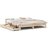 vidaXL Posteljni okvir brez vzmetnice 200x200 cm trdna borovina | Shoptok.si