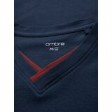 Ombre Men's T-shirt with contrasting inserts and v-neck - navy blue | Shoptok.si