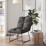  Stolica za opuštanje s metalnim okvirom tamnosiva baršunasta - Tamno siva 1 | shoptok.hr