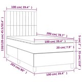  box spring s madracem LED tamnozeleni 100x200 cm baršun | shoptok.hr