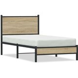 Metalni okvir kreveta s uzglavljem boja hrasta sonome 75x190 cm | shoptok.hr