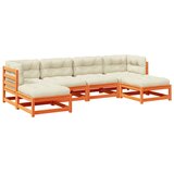  6-dijelni set vrtnih sofa s jastucima voštano smeđi od borovine | shoptok.hr