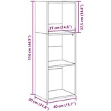 vidaXL Regal za knjige crni 40x30x114 cm od konstruiranog drva | shoptok.hr