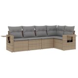 Maison Chic Seti vrtnega pohištva - Vrtna garnitura - Vrtni pohištvo set 5-delna z blazinami bež poli ratan, (21816467) | Shoptok.si