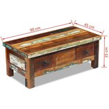  Stolić za kavu s ladicama 90x45x35 cm masivno obnovljeno drvo | shoptok.hr