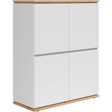 XORA visoka komoda, bela, hrast artisan | Shoptok.si