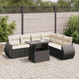  7-dijelni set vrtnih sofa od poliratana s jastucima crni | shoptok.hr