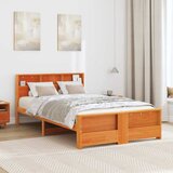  Krevetna konstrukcija Vosak smeđa 120 x 200 cm Masivna borovina | shoptok.hr