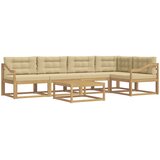  Set vanjskih sofa 6 kom. Bijela i bež Poliester | shoptok.hr