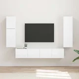 Komplet TV omaric 4 pcs Visok sijaj bela Konstruiran les - - Bela - 57.9 - 30 x 31 x 100 cm - 2025-vidaXL-Uvoz_2