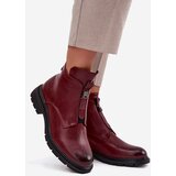 Boto Insulated Women's Ankle Boots with Zip Decorative Detail Bordeaux Roselle | shoptok.hr