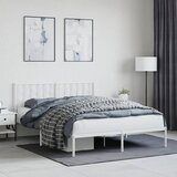 vidaXL Metalni okvir za krevet s uzglavljem bijeli 150x200 cm | shoptok.hr