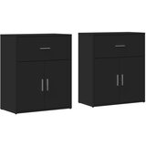 Maison Chic Komoda - Predalnik 2 kosa črna 60x31x70 cm inženirski les, (21721533) | Shoptok.si
