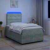  LED okvir za krevet s madracem Svjetlosiva 120 x 190 cm Baršun | shoptok.hr