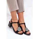 S. BARSKI Leather Heeled Sandals With Decoration D&A | shoptok.hr