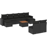  10-dijelni set vrtnih sofa s jastucima crni od poliratana | shoptok.hr