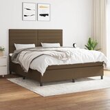  The Living Store Box spring postelja z vzmetnico temno rjava 160x200 cm blago - Box Spring Postelja, (21518889) Cene