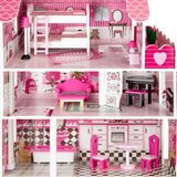 ECO TOYS Drvena kućica za lutke s liftom i toboganom XXL | shoptok.hr