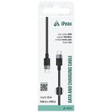 Swissten iPEAX KABEL TEXTILE USB-C/USB-C 1,5M, 60W, 3A, USB 2.0 crni | shoptok.hr