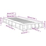  Okvir za krevet crni 90 x 190 cm od konstruiranog drva | shoptok.hr