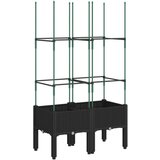  Vrtna sadilica s rešetkom crna 80 x 40 x 142 5 cm PP | shoptok.hr