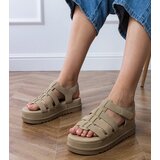 Gemre Dark beige gladiator platform sandals Hartos | ePonuda.com