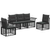  Set vanjskih sofa s jastukom 5 pcs Crna i tamno siva Poliester | shoptok.hr