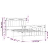  Metalni okvir kreveta uzglavlje i podnožje bijeli 100x200 cm | shoptok.hr