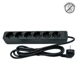 Priključnica crna 16A 250V 3680W 3x1.5mm2 prenosna nerastavna šestostruka (produžni kabl) ME-PR6-2M DZ